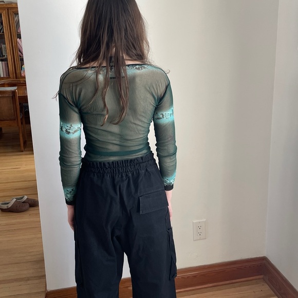 Jean Paul Gaultier Floral Long sleeve Mesh Top - Picture 5 of 8